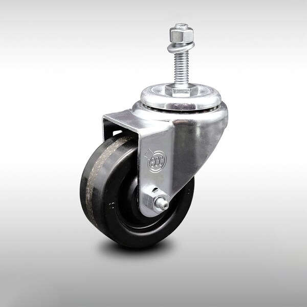 3.5 Inch SS Phenolic Wheel Swivel 10mm Threaded Stem Caster